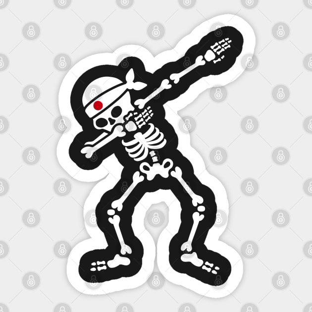 Dab skeleton kamikaze Japan Judo Karate Samurai Sticker by LaundryFactory